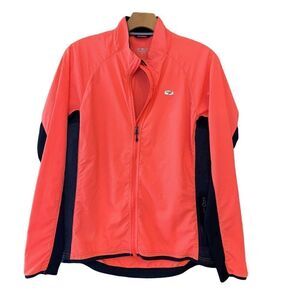 Sugoi Sz M Bright Orange Black Accents 3 Back Pockets Zip Cycling Sporty Jacket